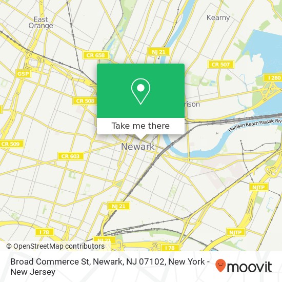 Mapa de Broad Commerce St, Newark, NJ 07102