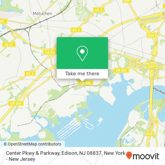 Mapa de Center Pkwy & Parkway, Edison, NJ 08837
