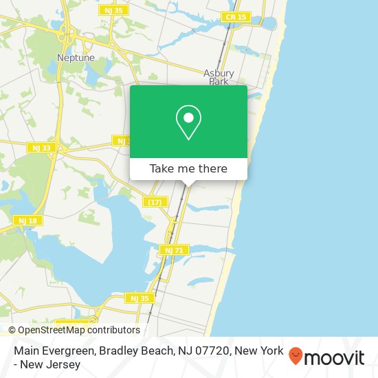 Main Evergreen, Bradley Beach, NJ 07720 map