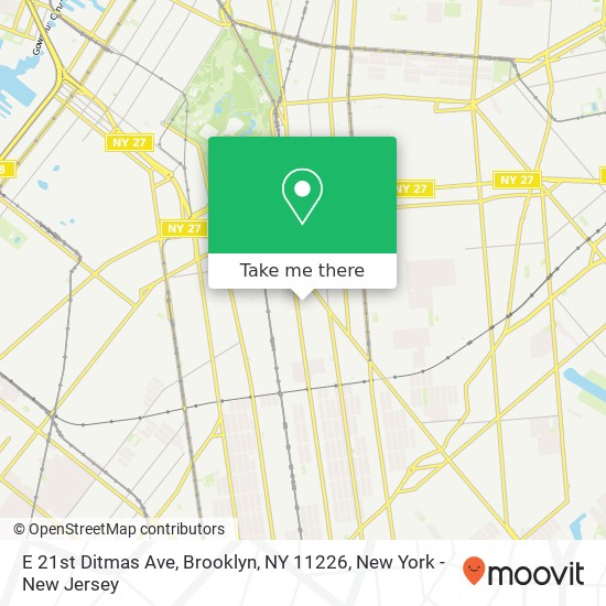 Mapa de E 21st Ditmas Ave, Brooklyn, NY 11226