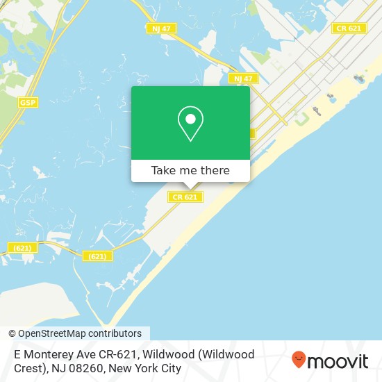 E Monterey Ave CR-621, Wildwood (Wildwood Crest), NJ 08260 map