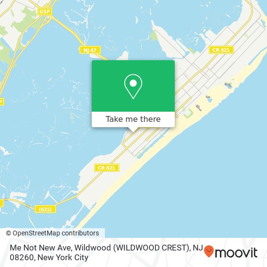Mapa de Me Not New Ave, Wildwood (WILDWOOD CREST), NJ 08260