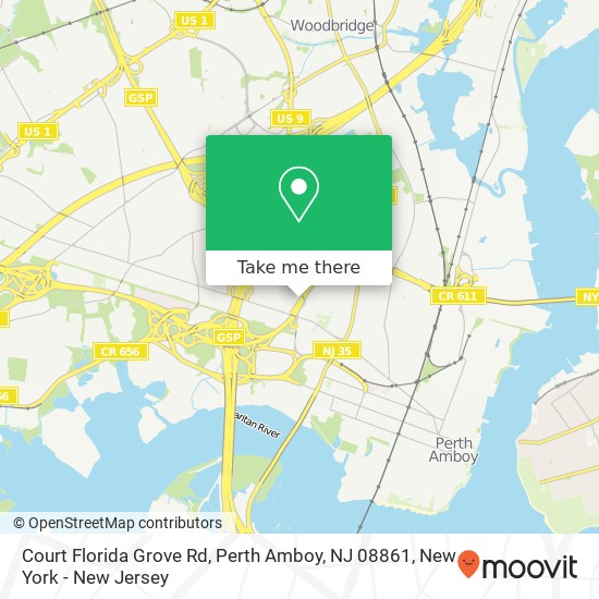 Mapa de Court Florida Grove Rd, Perth Amboy, NJ 08861