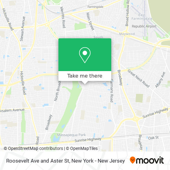 Roosevelt Ave and Aster St map