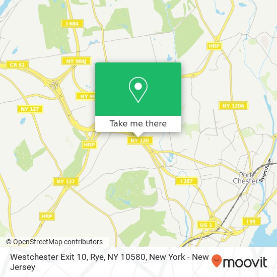 Mapa de Westchester Exit 10, Rye, NY 10580