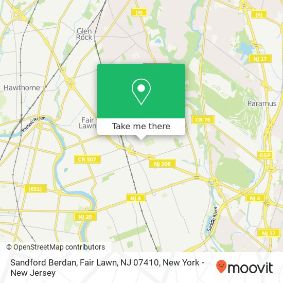 Mapa de Sandford Berdan, Fair Lawn, NJ 07410