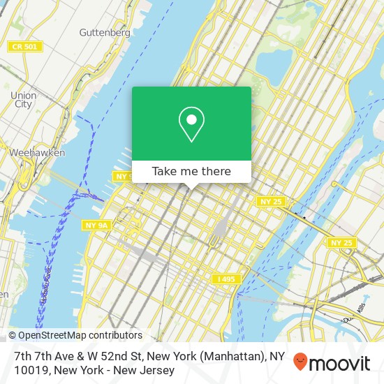 Mapa de 7th 7th Ave & W 52nd St, New York (Manhattan), NY 10019