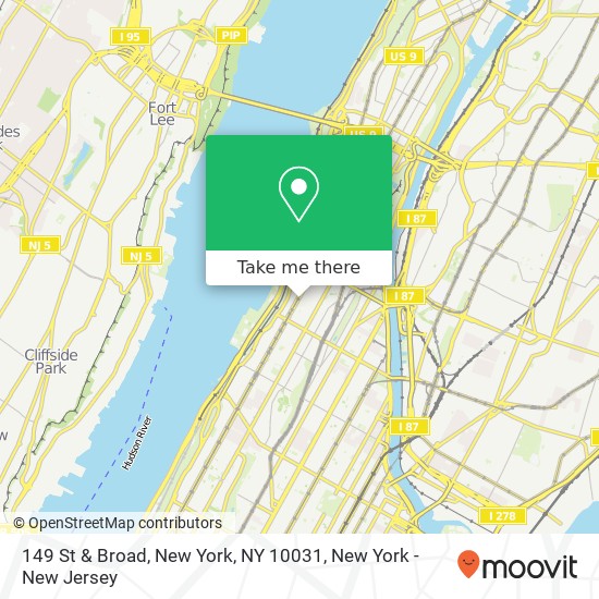 149 St & Broad, New York, NY 10031 map