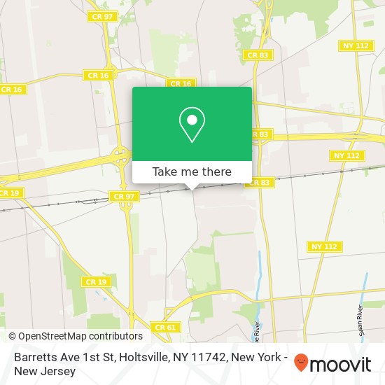 Mapa de Barretts Ave 1st St, Holtsville, NY 11742