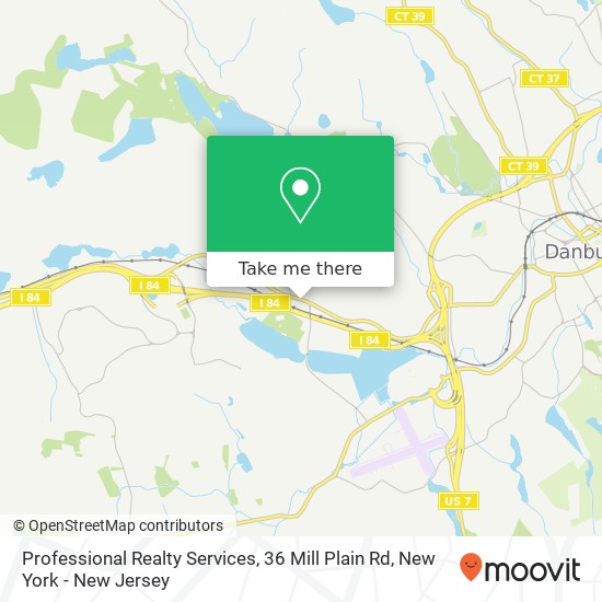 Mapa de Professional Realty Services, 36 Mill Plain Rd