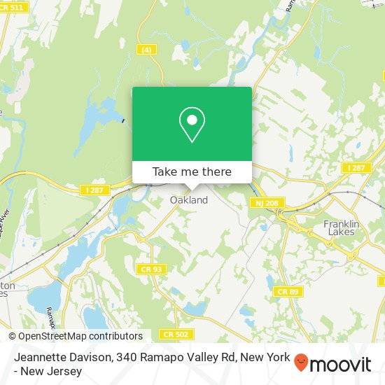 Mapa de Jeannette Davison, 340 Ramapo Valley Rd