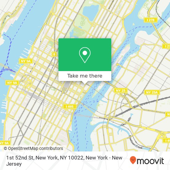 Mapa de 1st 52nd St, New York, NY 10022