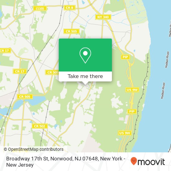 Mapa de Broadway 17th St, Norwood, NJ 07648