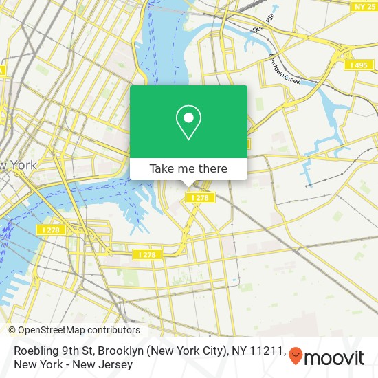 Roebling 9th St, Brooklyn (New York City), NY 11211 map