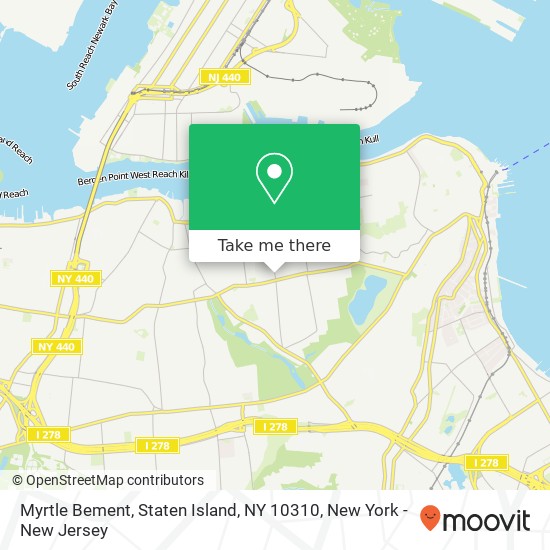 Mapa de Myrtle Bement, Staten Island, NY 10310