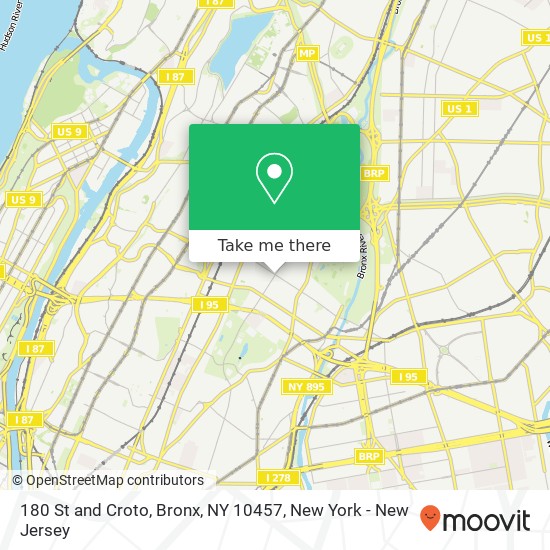 180 St and Croto, Bronx, NY 10457 map