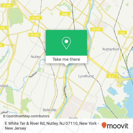 E White Ter & River Rd, Nutley, NJ 07110 map