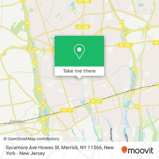 Mapa de Sycamore Ave Howes St, Merrick, NY 11566