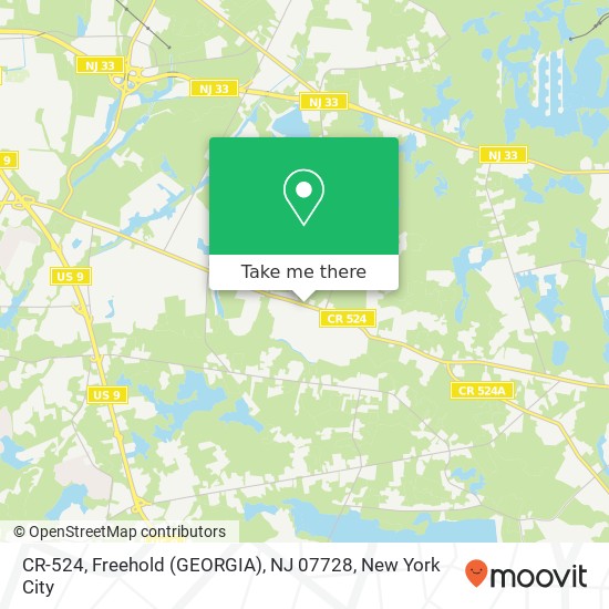 Mapa de CR-524, Freehold (GEORGIA), NJ 07728