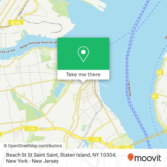 Mapa de Beach St St Saint Saint, Staten Island, NY 10304