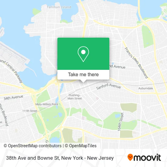 38th Ave and Bowne St map