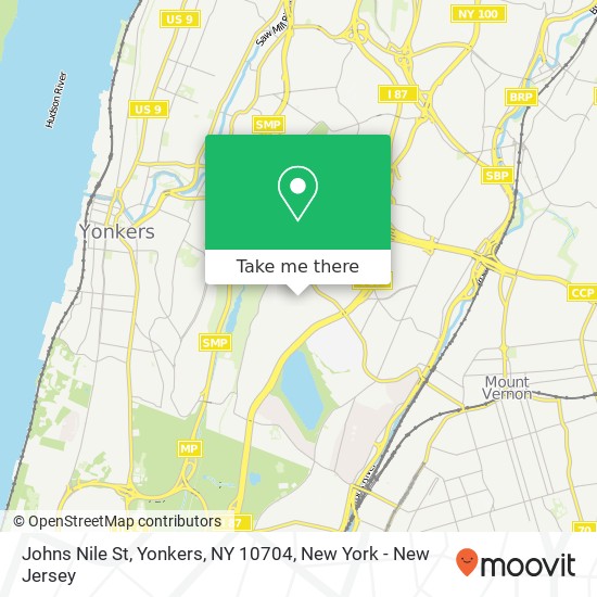 Mapa de Johns Nile St, Yonkers, NY 10704