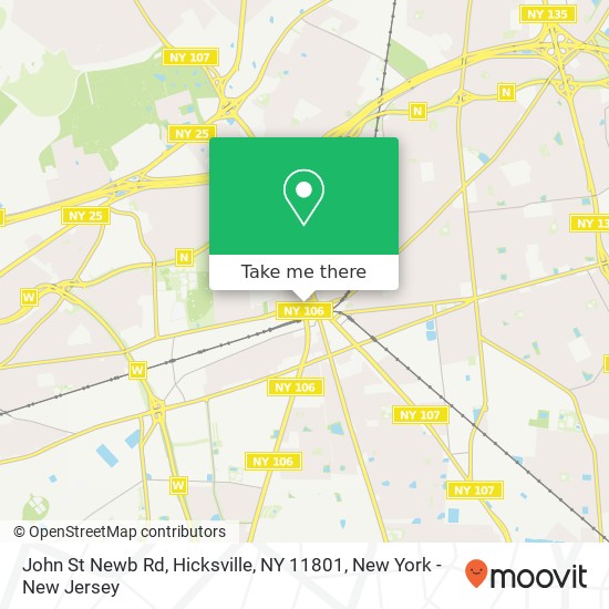 John St Newb Rd, Hicksville, NY 11801 map