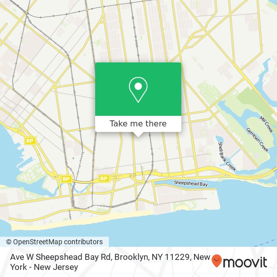 Mapa de Ave W Sheepshead Bay Rd, Brooklyn, NY 11229