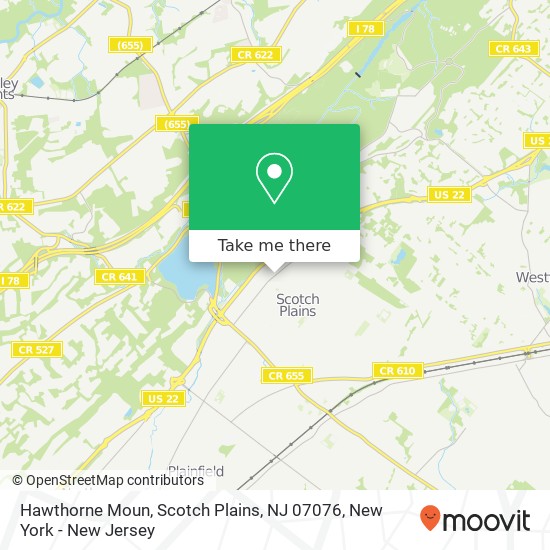 Mapa de Hawthorne Moun, Scotch Plains, NJ 07076