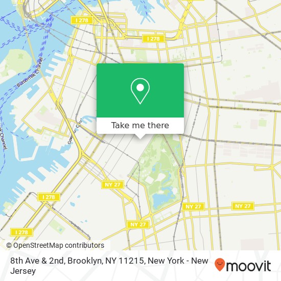 Mapa de 8th Ave & 2nd, Brooklyn, NY 11215