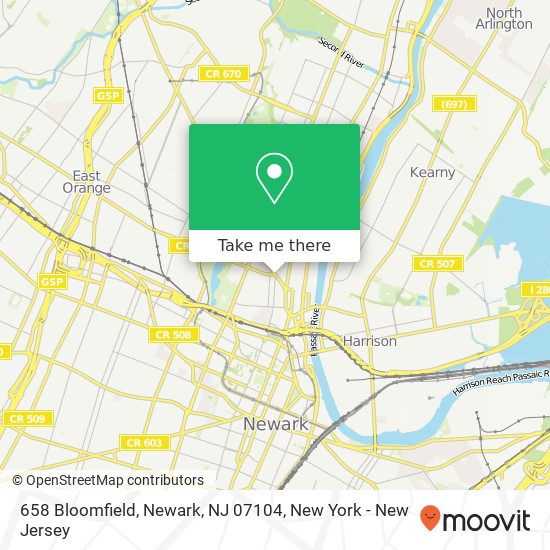 Mapa de 658 Bloomfield, Newark, NJ 07104