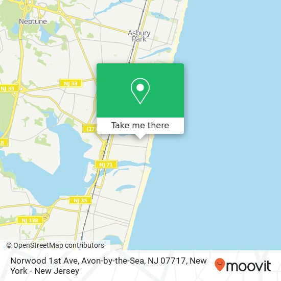 Mapa de Norwood 1st Ave, Avon-by-the-Sea, NJ 07717