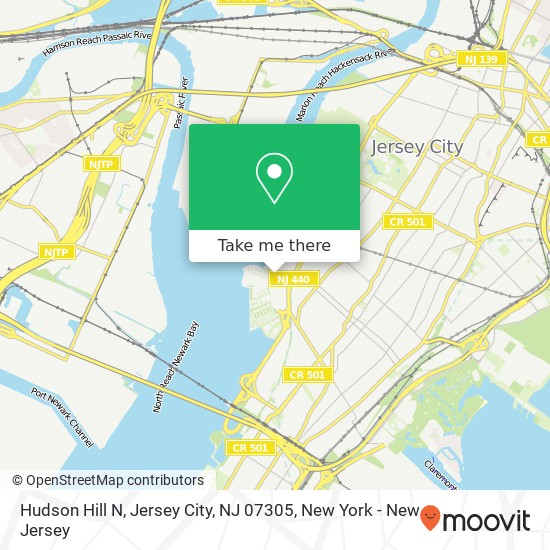 Mapa de Hudson Hill N, Jersey City, NJ 07305