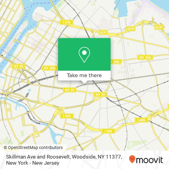 Mapa de Skillman Ave and Roosevelt, Woodside, NY 11377