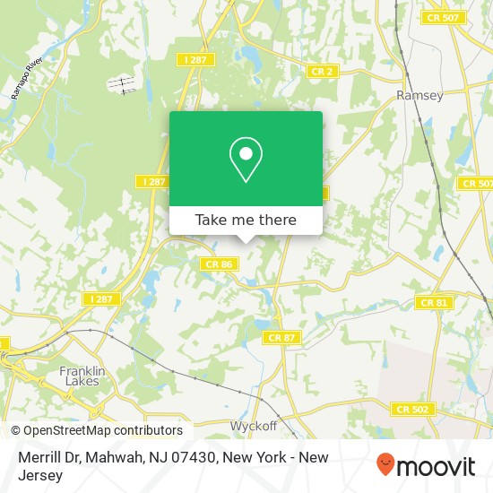 Merrill Dr, Mahwah, NJ 07430 map