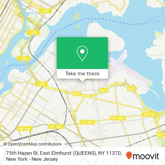 Mapa de 75th Hazen St, East Elmhurst (QUEENS), NY 11370
