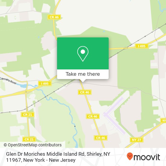 Glen Dr Moriches Middle Island Rd, Shirley, NY 11967 map