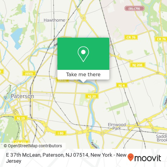 Mapa de E 37th McLean, Paterson, NJ 07514