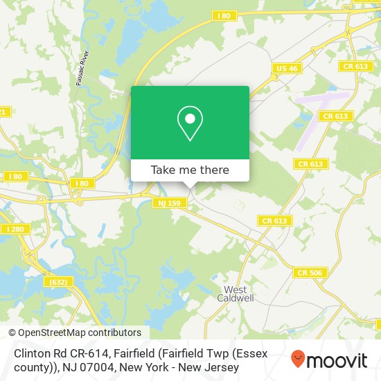 Mapa de Clinton Rd CR-614, Fairfield (Fairfield Twp (Essex county)), NJ 07004