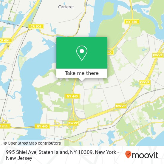 Mapa de 995 Shiel Ave, Staten Island, NY 10309