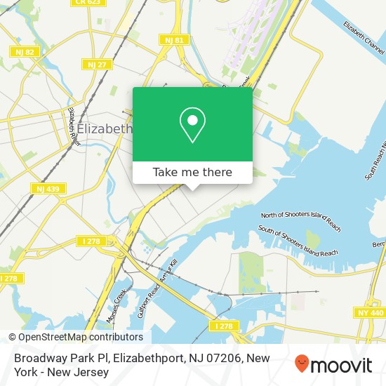 Mapa de Broadway Park Pl, Elizabethport, NJ 07206