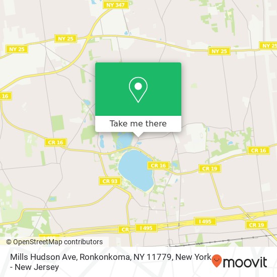 Mills Hudson Ave, Ronkonkoma, NY 11779 map