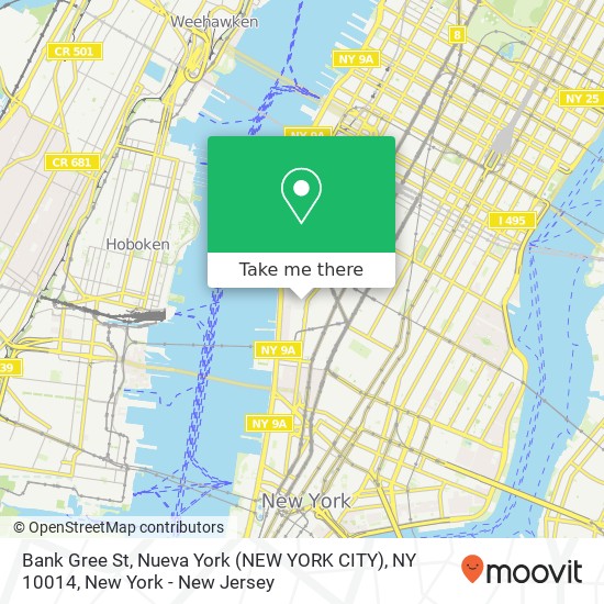 Bank Gree St, Nueva York (NEW YORK CITY), NY 10014 map