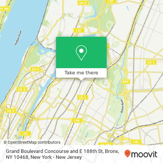 Grand Boulevard Concourse and E 188th St, Bronx, NY 10468 map