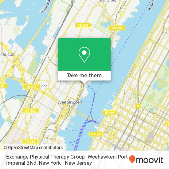 Mapa de Exchange Physical Therapy Group -Weehawken, Port Imperial Blvd