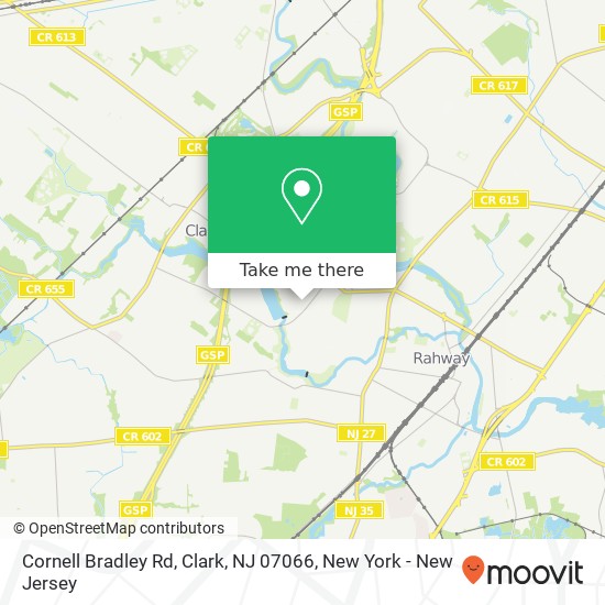 Mapa de Cornell Bradley Rd, Clark, NJ 07066