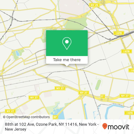 88th at 102 Ave, Ozone Park, NY 11416 map