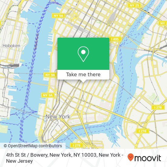 Mapa de 4th St St / Bowery, New York, NY 10003