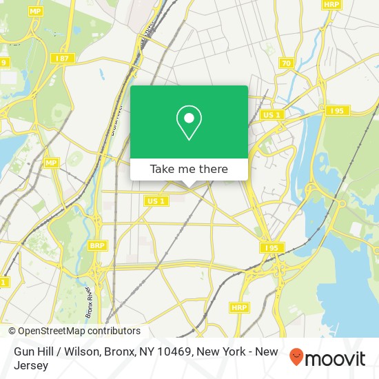 Mapa de Gun Hill / Wilson, Bronx, NY 10469