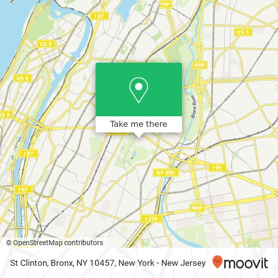 Mapa de St Clinton, Bronx, NY 10457